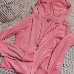 Juicy Couture Coral Velour Zip-Up Jacket